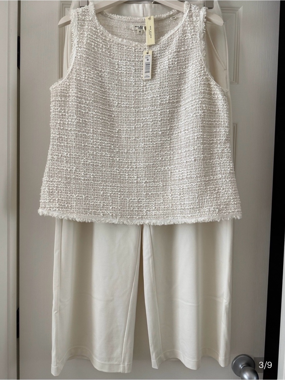 Max Studio 🕊️‼️Cream Tweed Tank with Cream Wide-Leg